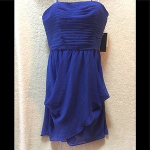 Aqua Royal Blue Strapless Mini Dress Size 6
